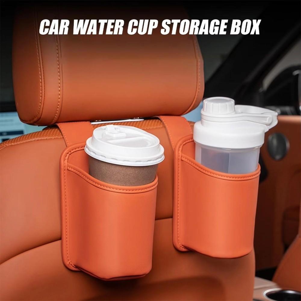 With Hook Hanging Drink Holder PU Leather Backseat Organizer  Rear Seat Accessories