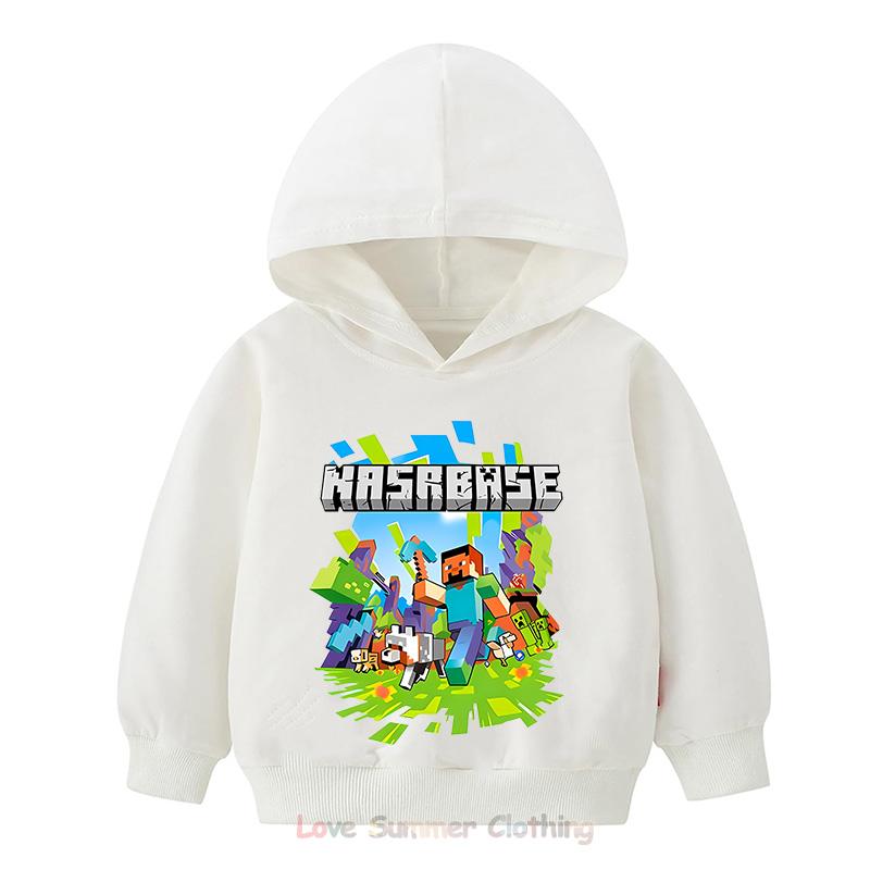 Minecraft Hoodie für Jungen Alter 4-14 Mädchen HD-Druck Kinder Hoodie Polyester Pullover Lässiges Mädchen Sweatshirt Herbst Viele Farben