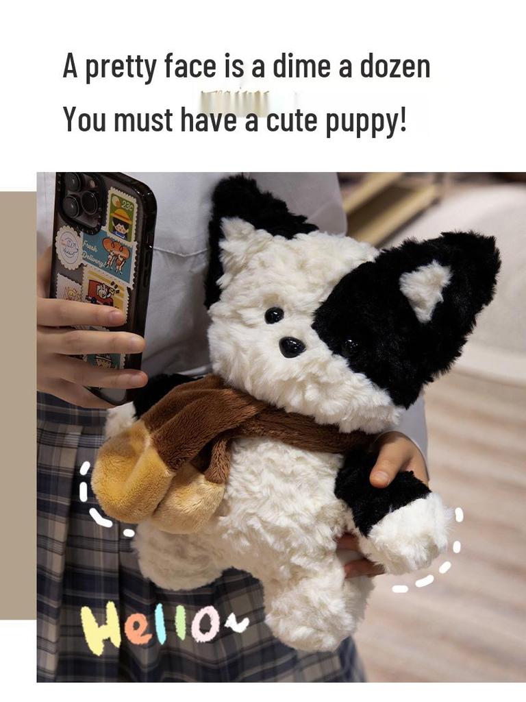 Adorable Corgi Puppy Plush Scarf Doll - Perfect Birthday Gift for Girls