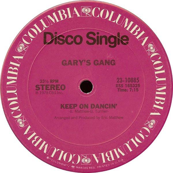 12inch Record GARY'S GANG - Keep On Dancin' / Do It At The Disc 2310885 Columbia 1978 US Soul/Funk Used
