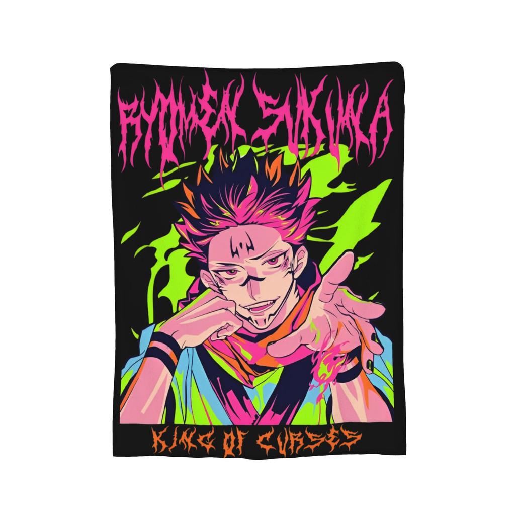 Team Jujutsu Kaisen Flannel Blankets Anime Japan Manga Gojo Megumi Yuuji Novelty Throw Blanket for Home 200x150cm Rug Piece,