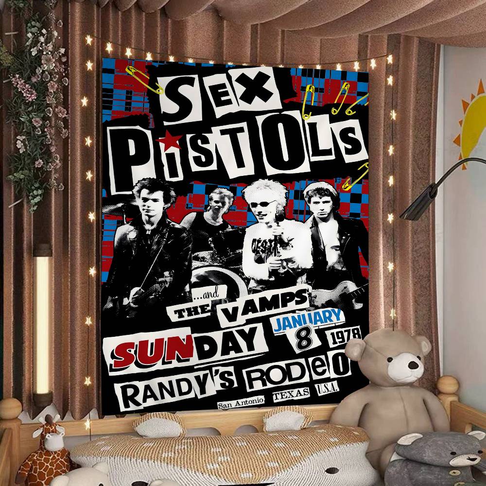 

SSex PPistols Rock Band Printed Large Wall Tapestry Art Science Fiction Room Home Decor Decor Blanket 74x94cm(29x37in)