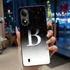 Exclusive Initial Letter With Flower Phone Case For ZTE Blade A33s Soft Silicone Black Case ZTE Blade A33s Anti-scratch Casing