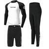 Mens Long Sleeve Rash Guard Set UV Protection Quick Dry Snorkeling Surfing Wetsuit Diving Swimming