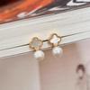 Chic Celebrity Style Four-Leaf Clover Earrings: Trendy White Dangle with Retro Pearl and Niche Design for Women
