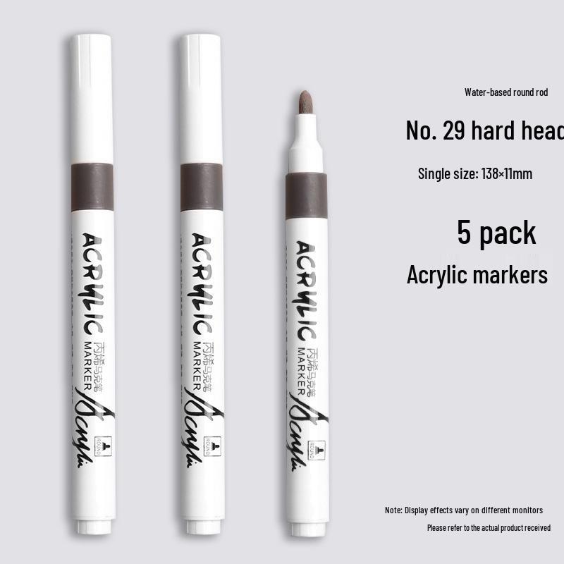 Black Acrylic Marker & Watercolor Brush Pen for Elementary Art - Washable & Layerable Colors for Kindergarten Drawing