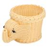 Cartoon Elefantenform Rattan Brot Obst Snacks Aufbewahrungskörbe Lebensmittel Servierkörbe(Braun)