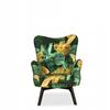 Scandinavian Armchair Luna Print Winged Shell Family Furniture Monstera Tropic
