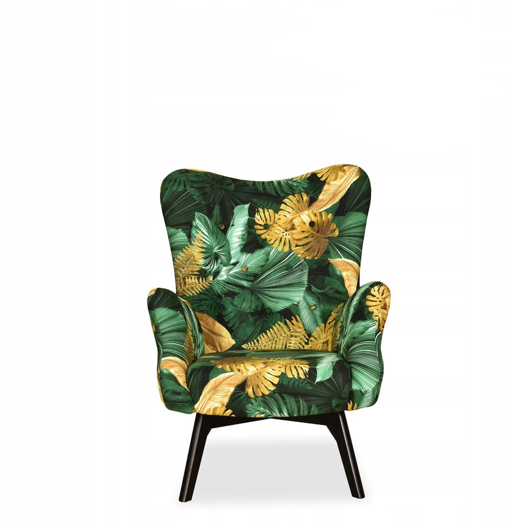 Scandinavian Armchair Luna Print Winged Shell Family Furniture Monstera Tropic