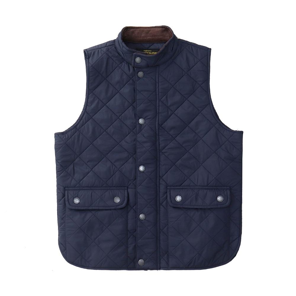 Replica Quilted Cotton Vest for Men American Retro Casual Solid Color Stand Collar Diamond Pure Cotton Work Vest Jacket
