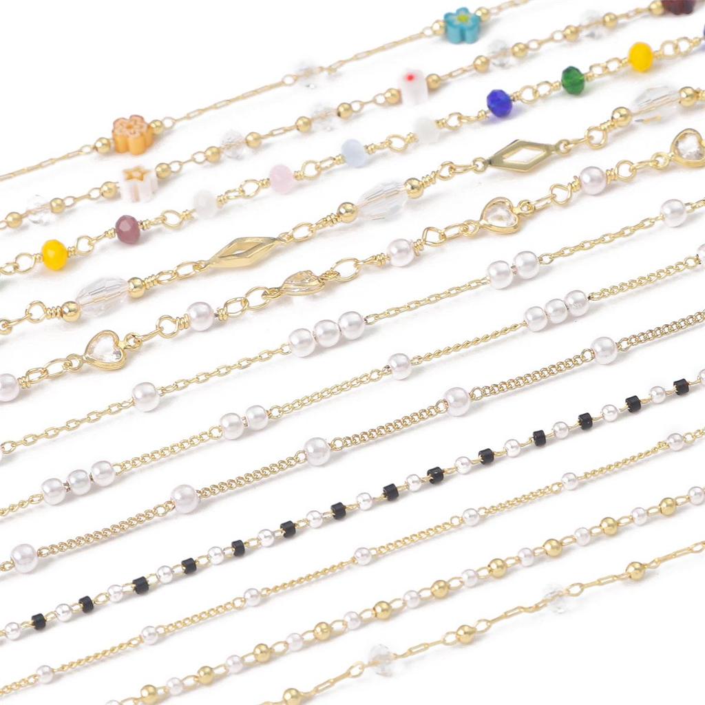 14K Gold-Filled Pearl Chain for Handmade Jewelry: Bracelet, Necklace, and Earrings Components