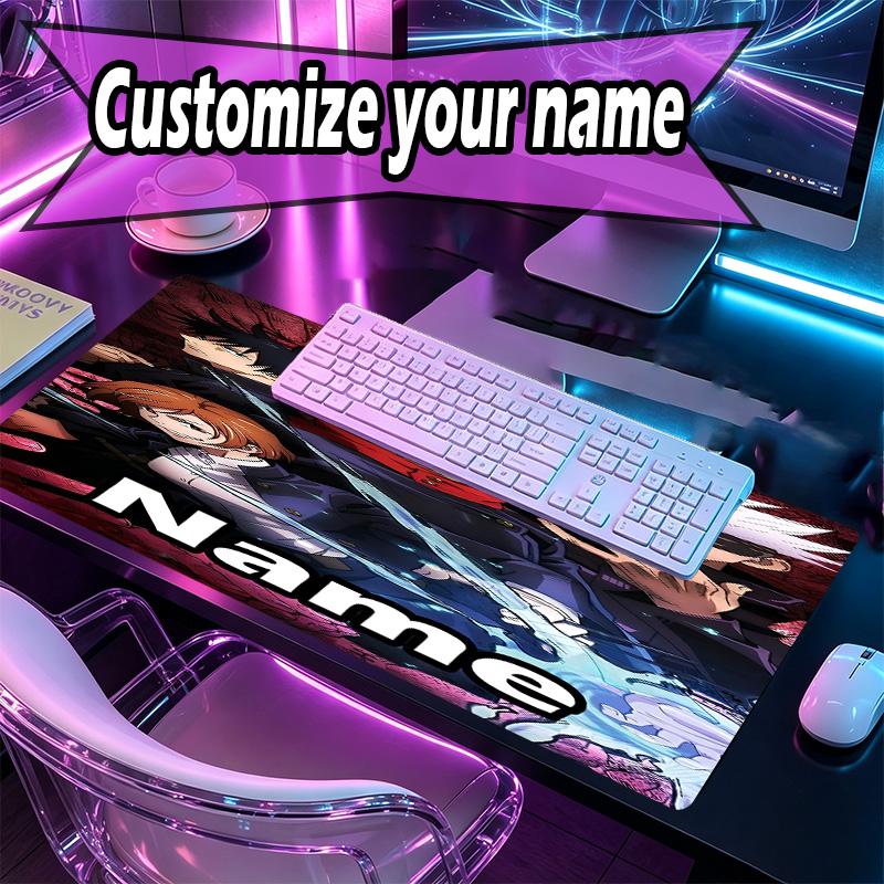 Personalizowana podkładka pod mysz z motywem Jujutsu Kaisen z imieniem, Mata na biurko do laptopa PC, Dekoracyjna mata na biurko do domu, Podkładka pod klawiaturę, Prezent