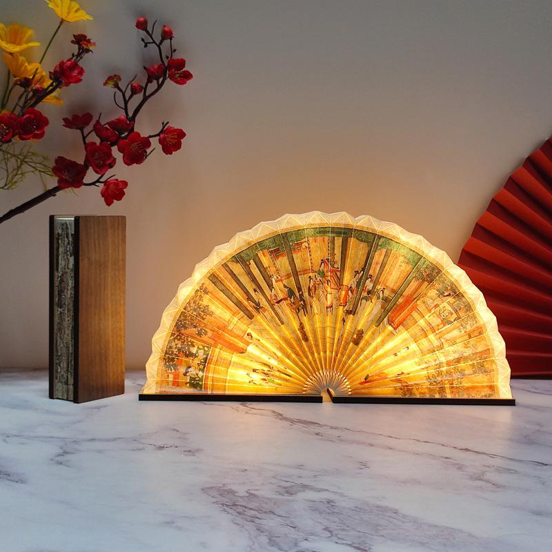 LED Fan Shaped Book Light: Creative Folding Desk Lamp & Night Light Gift