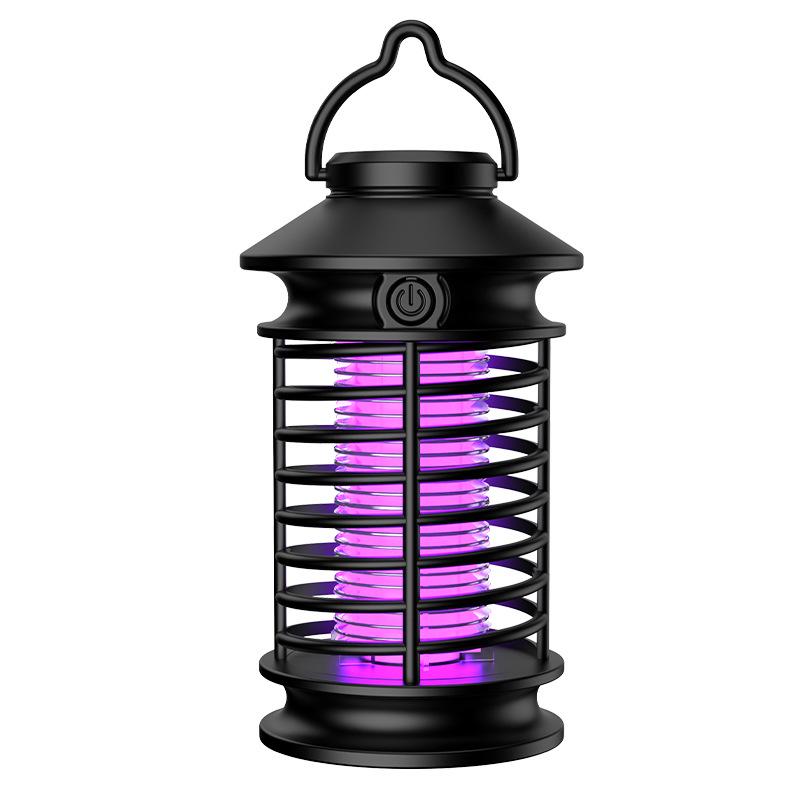 USB Rechargeable Mosquito Killer Lamp: Wall-Mounted or Portable, Indoor & Outdoor Use, Purple Light Repellent.