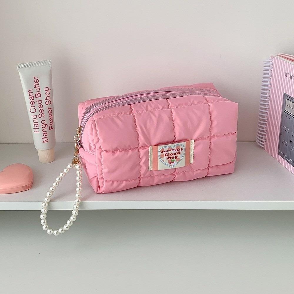 Pen Bag Korean Pencil Case with Pearl Lanyard Pencil Pouch Stationery Holder