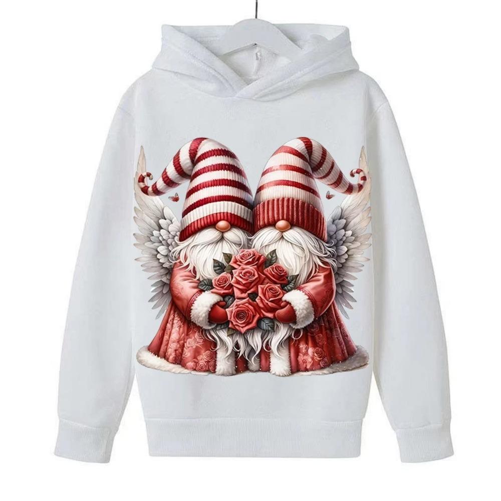 Christmas Cartoon Santa Claus Print Children Hooded Sweatshirt Boy Girl Autumn Winter Daily Outdoor Casual Loose Warm Sportswear