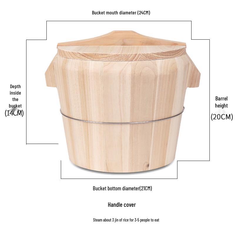 Cedarwood Portable Steamer Rice Bucket