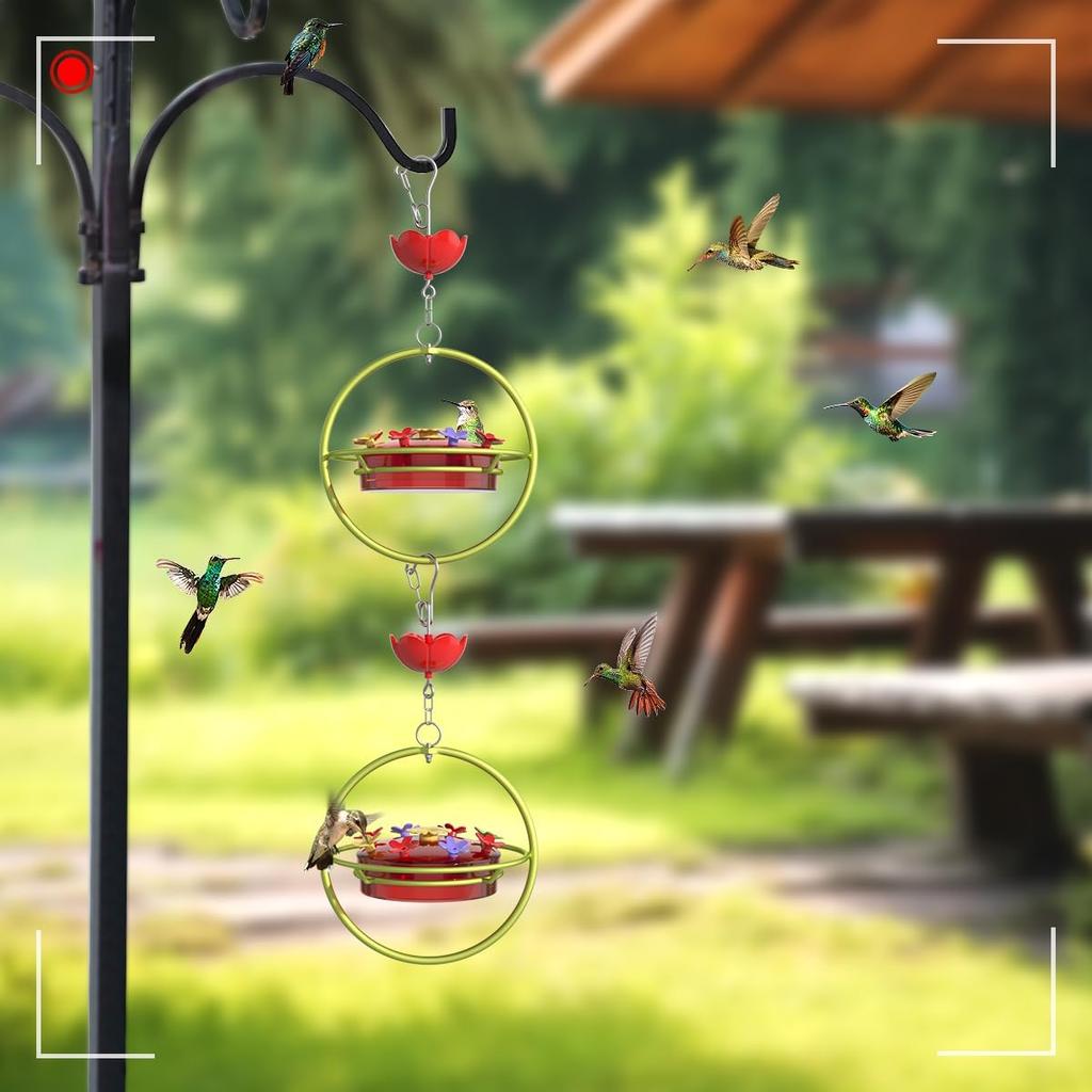 Hummingbird Feeder - Wide Mouth Nectar Feeder with Ant Moat, Easy-Refill Top & Leak-Proof, Unique Gift Outdoor Garden & Backyard Decor Hanging -