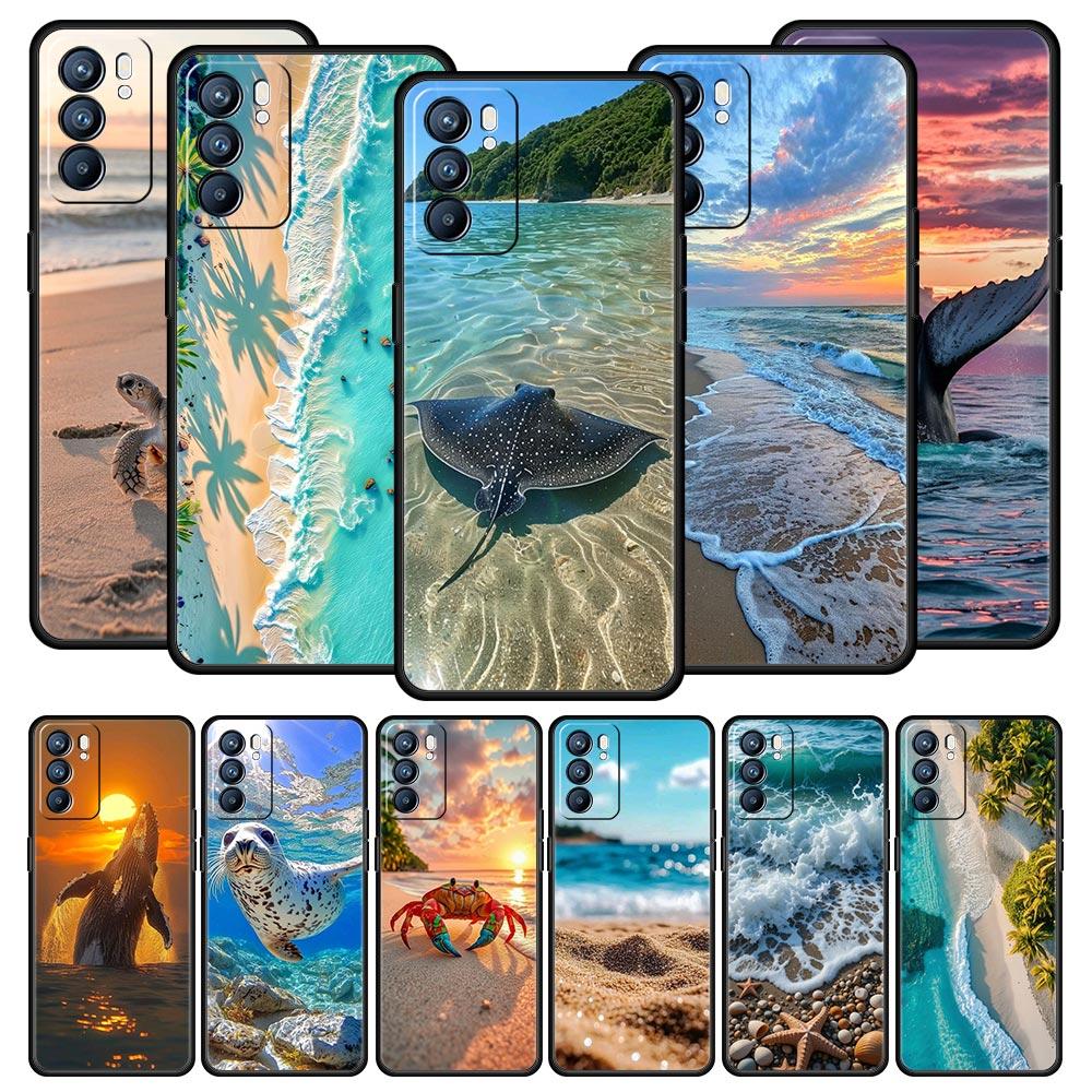 Seaside Scenery Wave Beach Case For Oppo Reno14 Reno13 Reno12 11 F 10 Find X5 X9 Pro A54 5G A53 A9 A16 A78 4G A80 A98 Cover