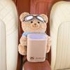 Cute Bear Car Tissue Boxes and Bin 2 in 1, Creative Storage Rack, Armrest Storage Cute Car Accessories Tissue Holder