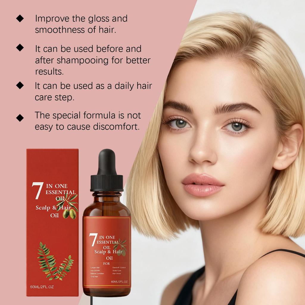 AMZ Light Hair Care Essential Oil Gently Moisturizes and Nourishes the Tail of the Hair To Create Smooth and Elegant Hair 60ml