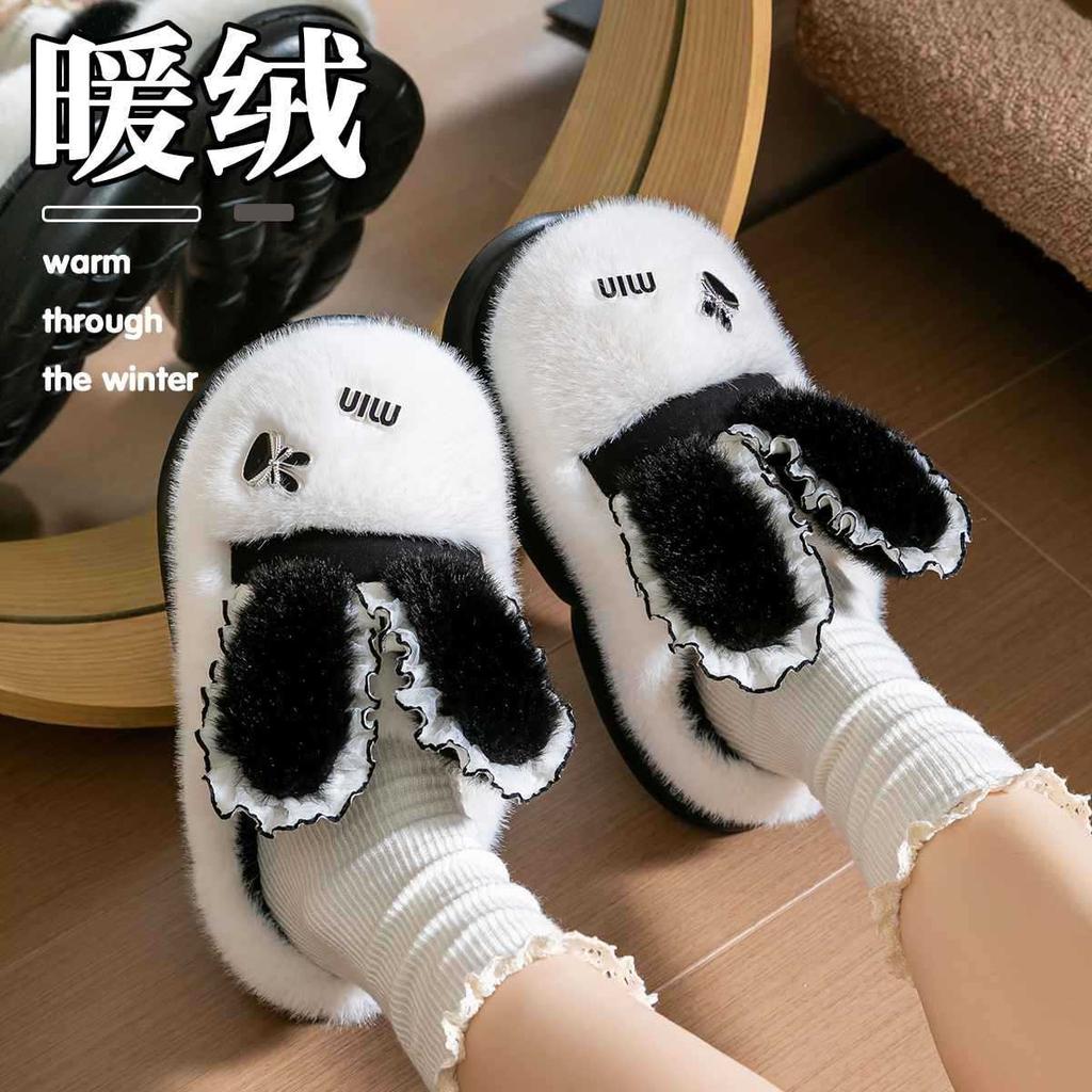Cotton slippers autumn and winter thickened bottom indoor home cotton shoes velvet warm couple shoes