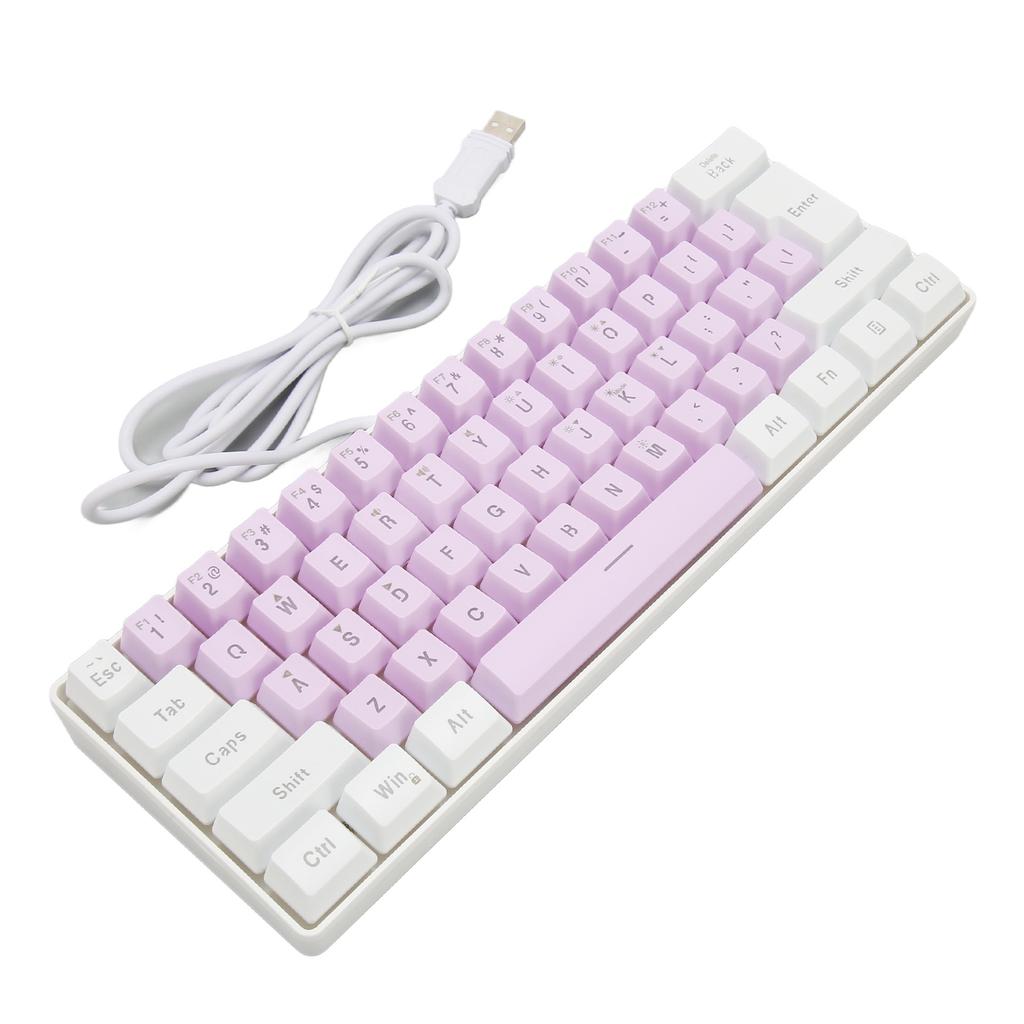 Gaming Keyboard USB 61 Keys Ergonomic Contrast Color 6 RGB Backlit Modes Wired Keyboard for Desktop