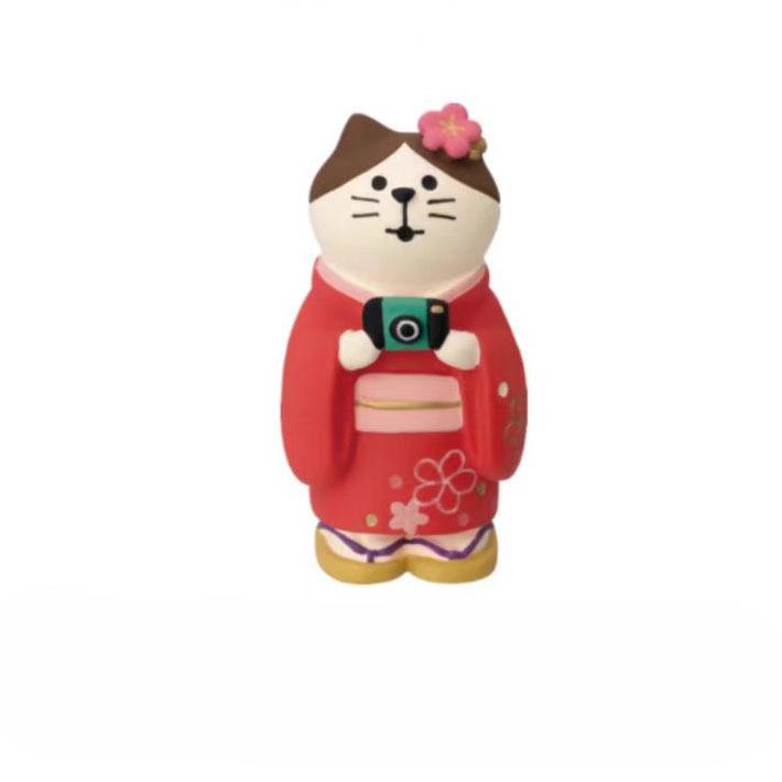 New Year Cat Mini Ornaments Lucky Cat Crafts Japanese Style Kawaii Snake Resin Figurine Creative Trendy Decorative Gifts 2025