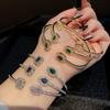 Kupfer-Zirkon Offener Verstellbarer Armreif, Luxuriöses INS-Stil Glänzendes Armband für Damen