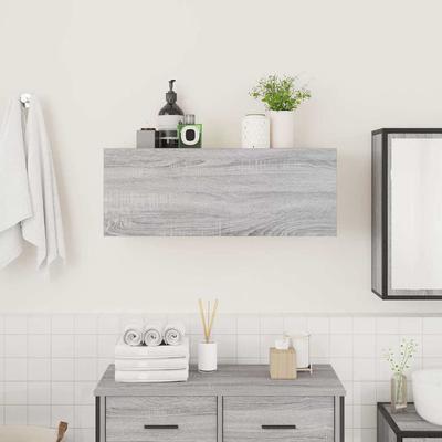 Bathroom Wall Cabinet Gray Sonoma 80 X 25 X 30 Cm Particleboard