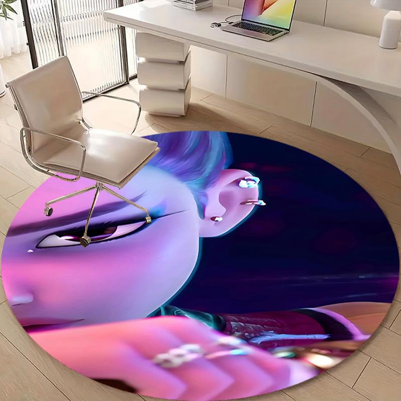 1pc KPop Demon Hunters RUMI1 Design Printed Area Round Carpet for Bedroom Living Room Home Decor Rugs Mat Non Slip Mat Rug for Bedside