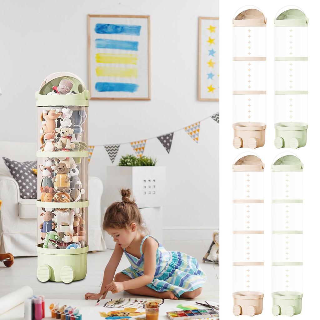 Stuffed Animal Tube Toy Display Transparent Storage Box Doll Plush Storage Holder Standing Stackable Soft Toy Organizer Holding