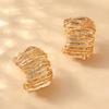 2PC Women's Fashion Geometric Wrinkle Earrings Zircon Accessories Suitable for Date, Party, Festival Gifts-1196