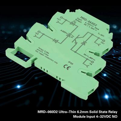 DC State Relay MRD-060D2 Ultra Thin 6.2mm State Relay Module Input 4-32VDC NO DIN Rail Relay Module Ultra Thin Relay