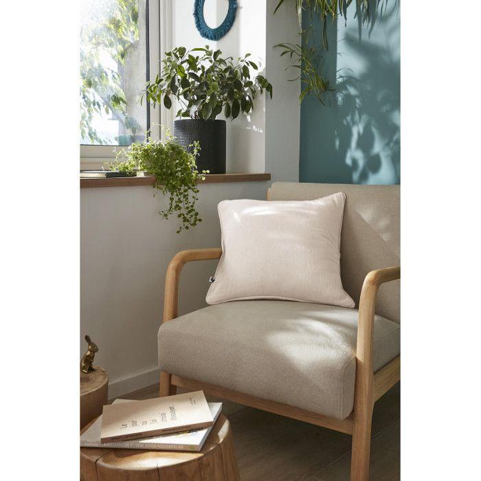 Coussin déhoussable avec passepoil "Gaïa" 45 x 45 cm "Gaze de Coton" l'Effet Papillon