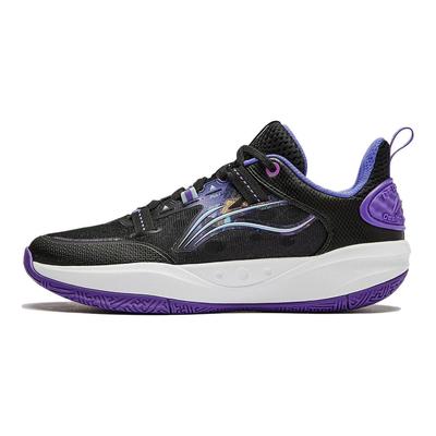 Li Ning Primary 3 V3 Wygodne Wszechstronne Niskie Buty do Koszykówki dla Dzieci Buty do Koszykówki dla Dzieci Czarne Fioletowe YKBU040-7