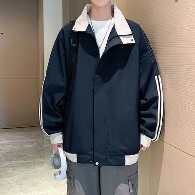 Giacca a tre barre da uomo con bavero Abito primaverile Nuovo Casual da uomo alla moda Workwear Top da esterno
