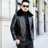 New Winter Casual Lapel Leather Jacket Middle-aged and Elderly Dad Leather Jacket Men's Velvet Thickened Leather Jacket Jacket for Men