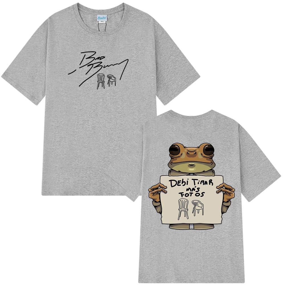 Singer Bad Bunny DTMF Album Graphic 100Cotton Shirt Men Retro Fashion 2026 New Summer Hip Hop Unisex Short Sleeve Loose Tshirt