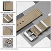 [ANBEER] 20mm Nylon Two-Piece Quick Release Replacement Strap with Metal Loop Khaki Silver Buckle