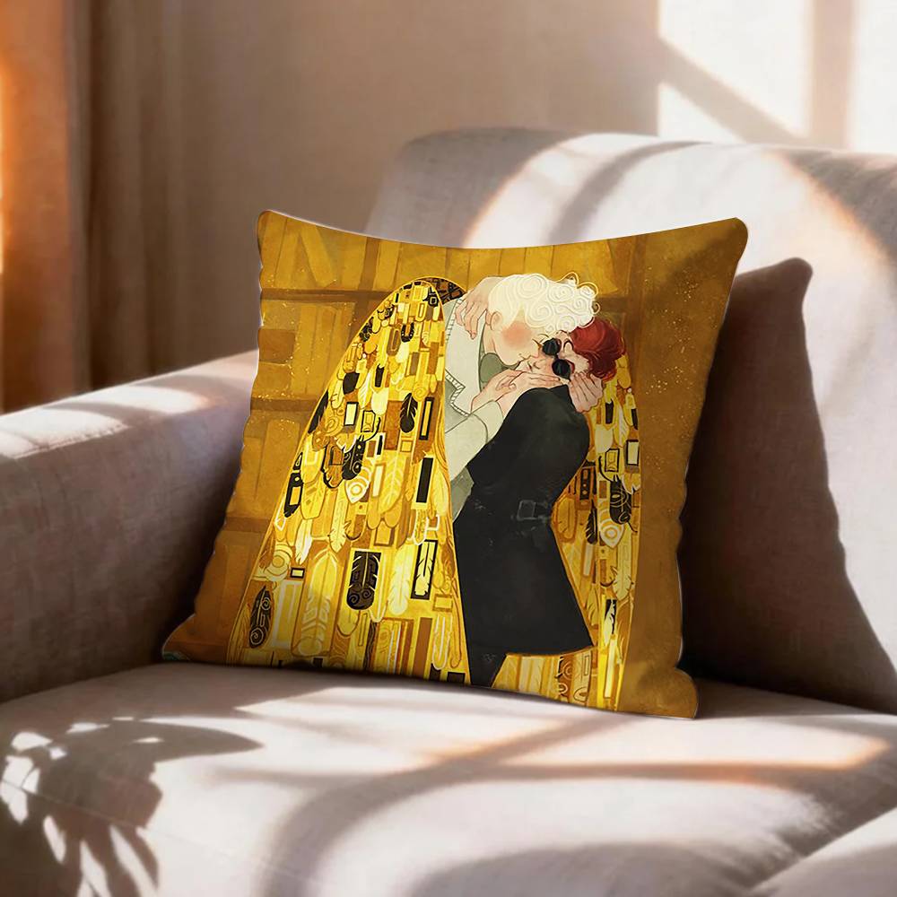 Fantasy TV Series Good OOmens Pillow Case Pattern Printed Pillowcase For Living Room Sofa Cushion Cover