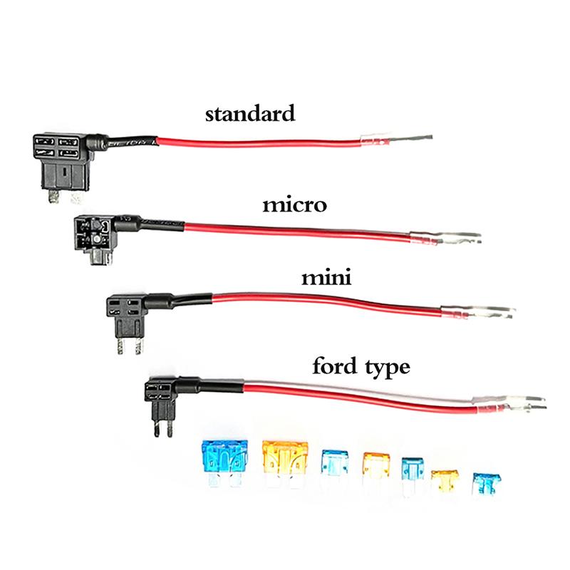 12V Fuse Holder Add-A-Circuit Tap Adapter Micro Mini Standard Ford Atm Apm Blade Auto Fuse With 10A Blade Car Fuse With Holder