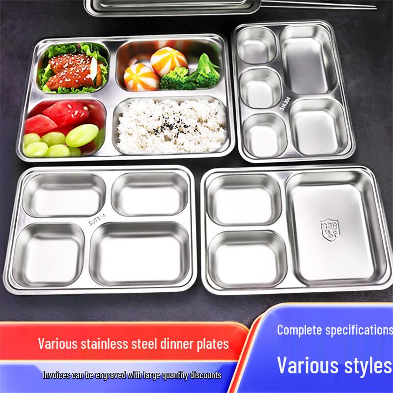 SMVP 304 Stainless Steel Divided Meal Tray with Lid