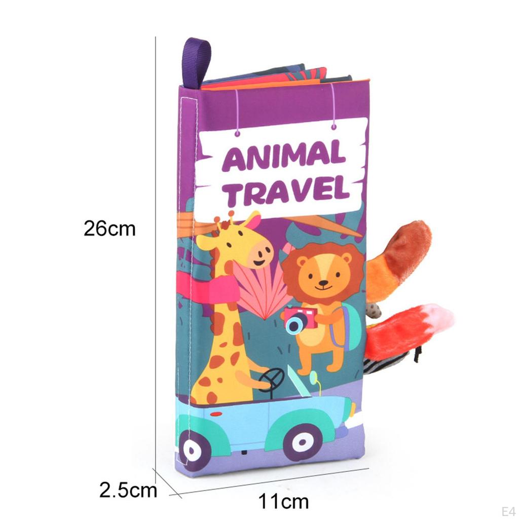 Book, Infants Newborn Cloth Book with Crinkly Sounds, , Cartoon Pictures, Baby