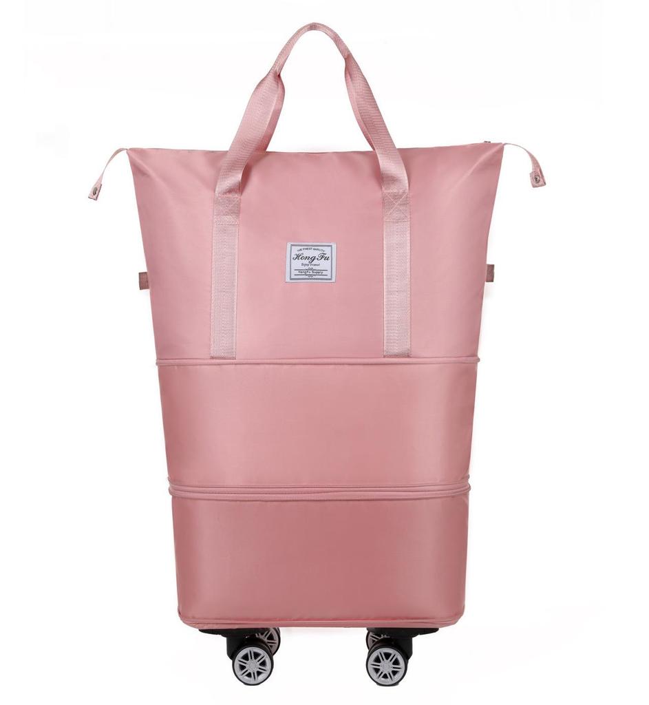 Universal Expandable Double-Layer Travel Bag: Carry-on, Shoulder, Handheld Sports & Yoga Bag with Wheels