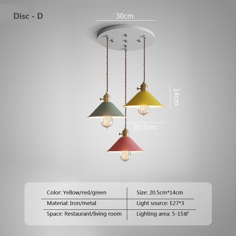 Macaron E27 Industrial Vintage Chandeliers Hanging Lights Ceiling Metal Pendant Lamps For Home Kitchen Restaurant Bar Decor