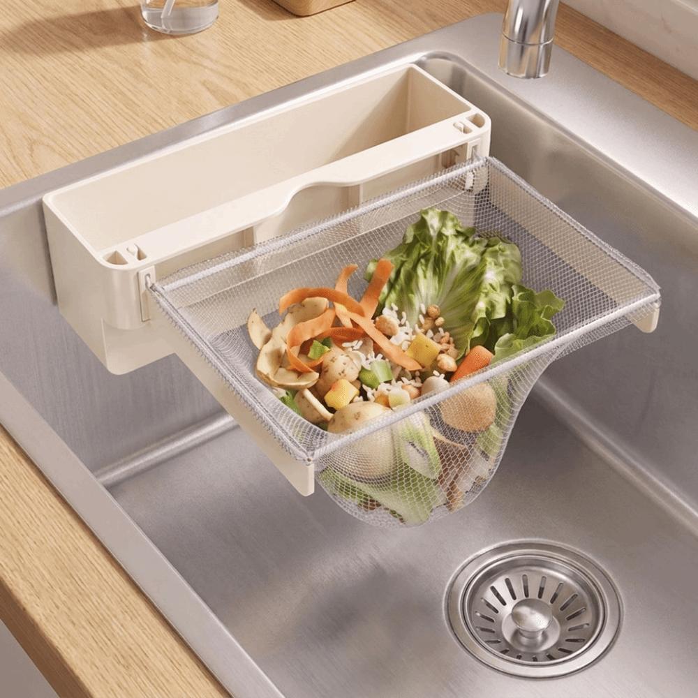 Wall Mounted Sink Drain Rack Carbon Steel Sink Food Strainer Sink Filter Basket for Food Residue