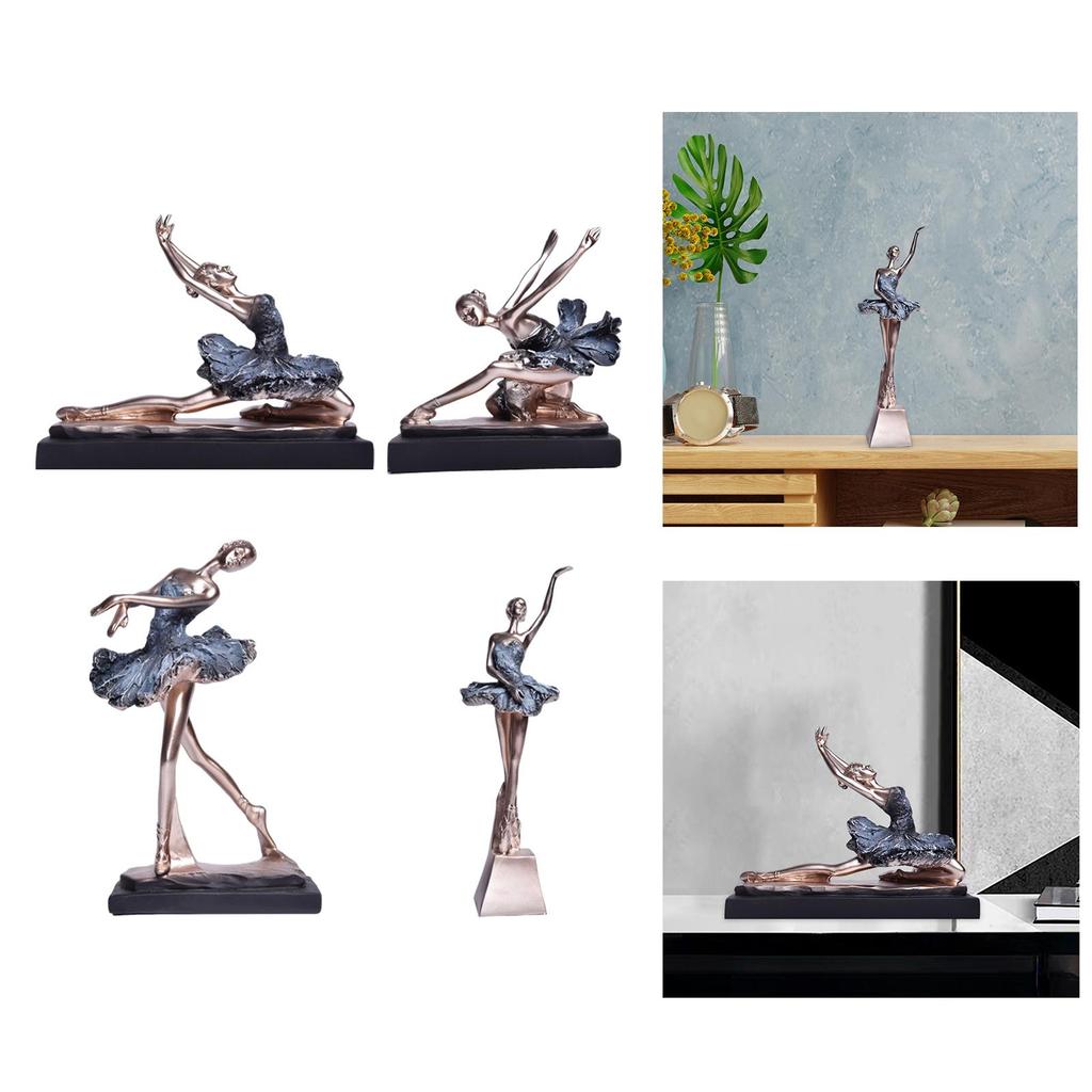 European Style Ballerina Figurine Crafts Souvenir Graceful Art Ballet Dancer Sculpture Ballet Dancer for Shelf Dining Room Desk