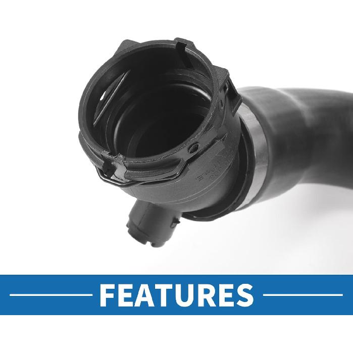 Engine Radiator Hose No.17127640916 Lower Coolant Hose Pipe for BMW 528i XDrive 2.0L 2012-2016 Rubber Black