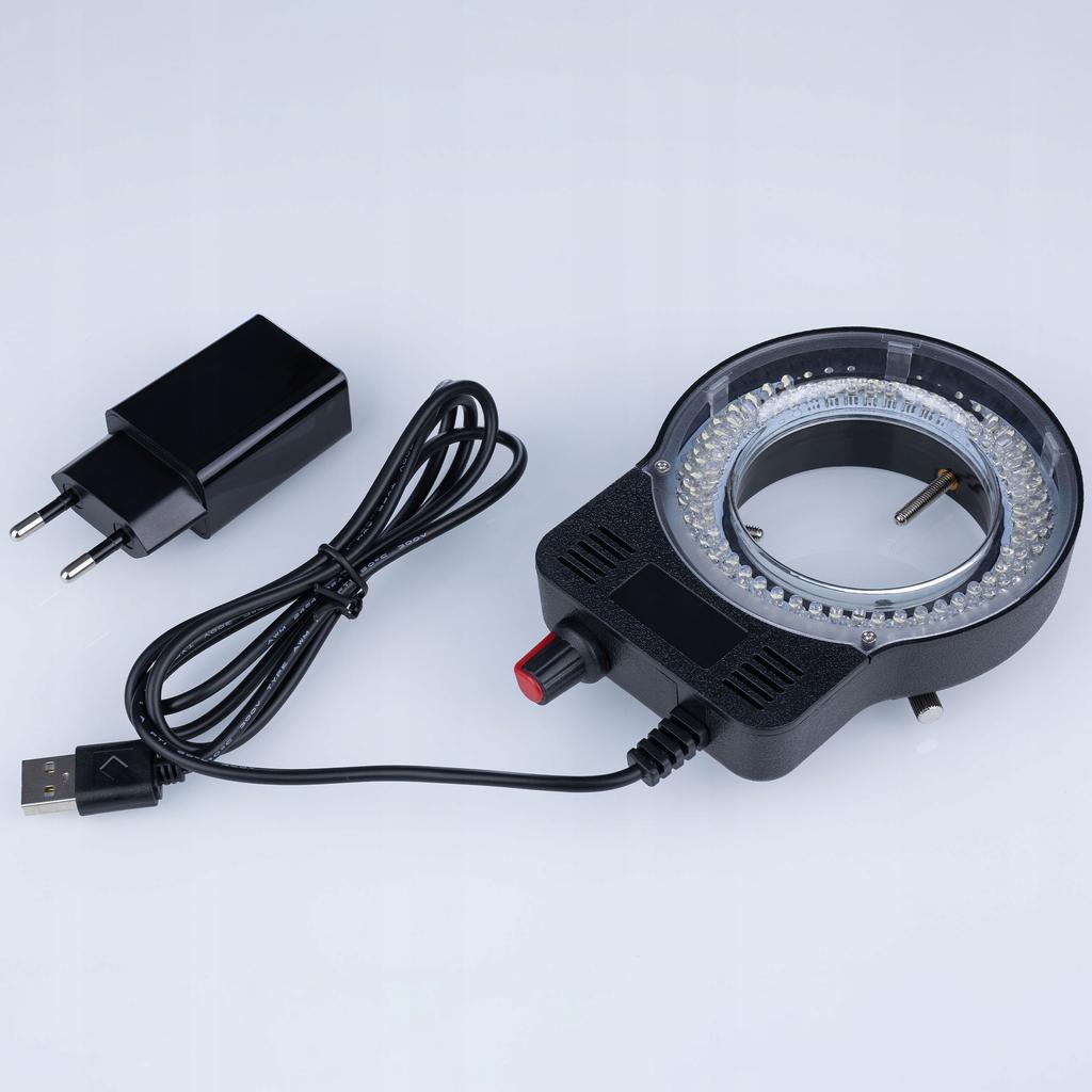 Rosfix Oświetlenie Pierścieniowe LED 144 Diody – Zasilanie USB 5V | Regulacja Jasności 0–100% | Średnica Montażu 30–65 mm